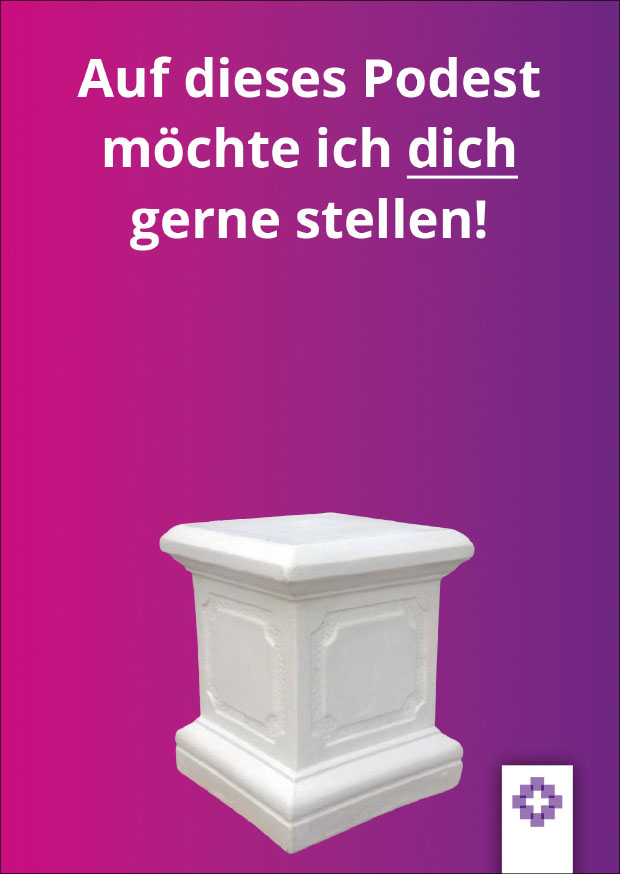 Postkarte Frauensonntag 2025 Podest