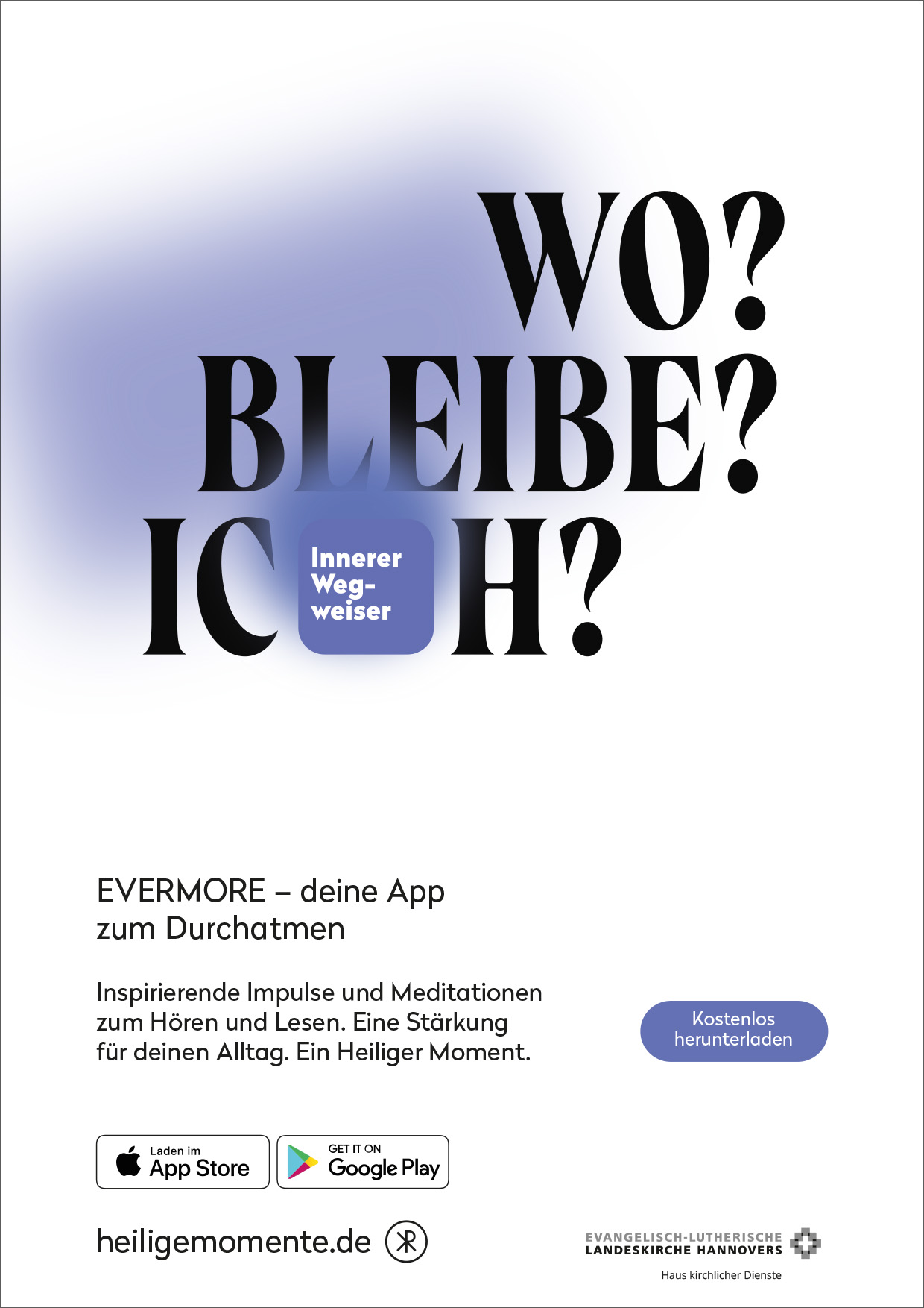 Plakat Evermore-App – Slogan 1 (weiß)