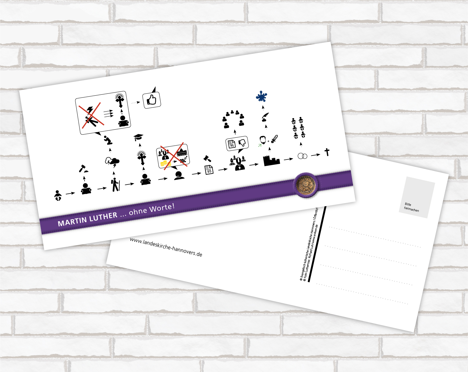 "Luther ohne Worte" - Postkarte Format DIN lang